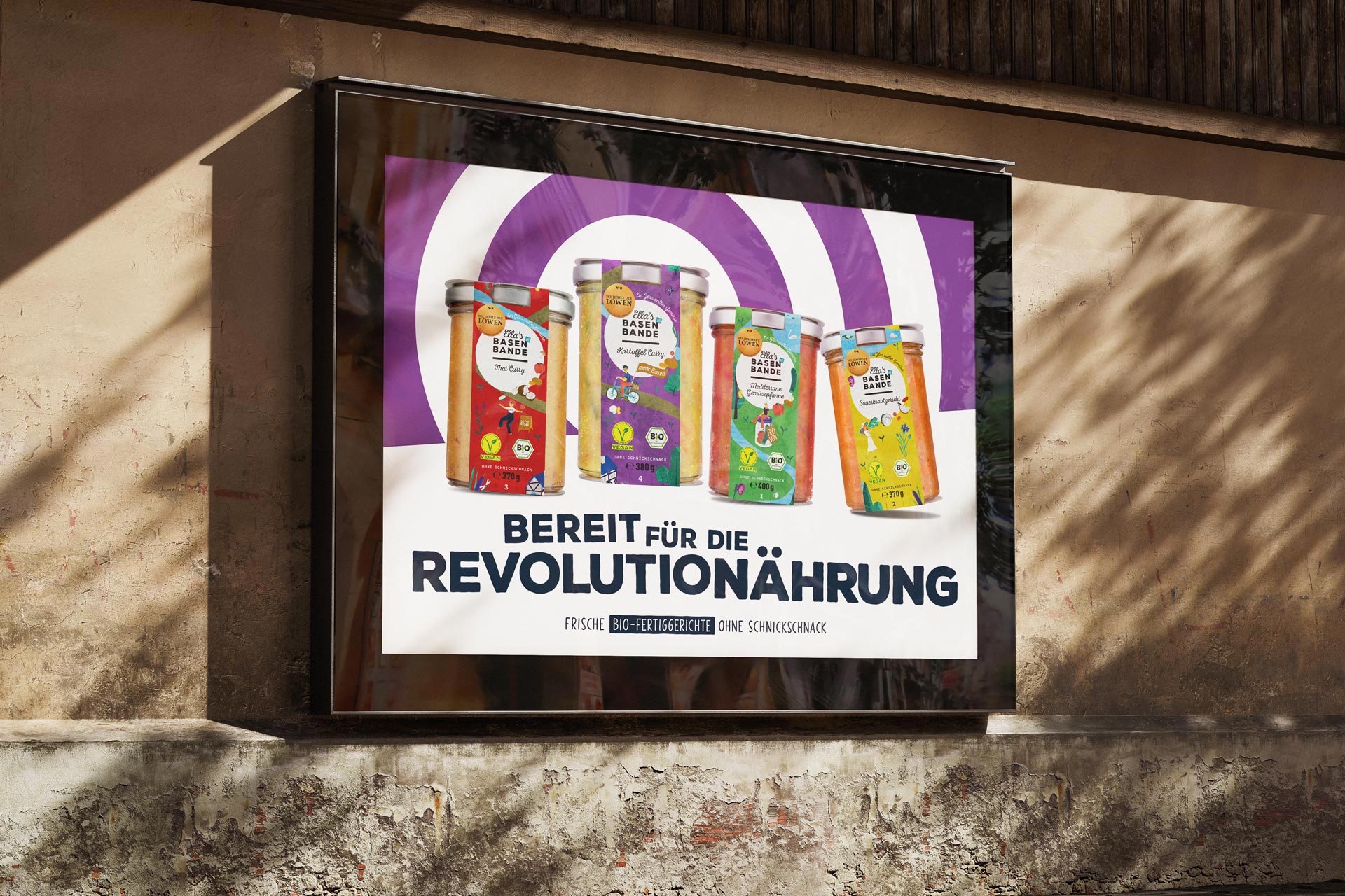 Werbeplakat für Basenbande mit der Headline "Revolutionährung"