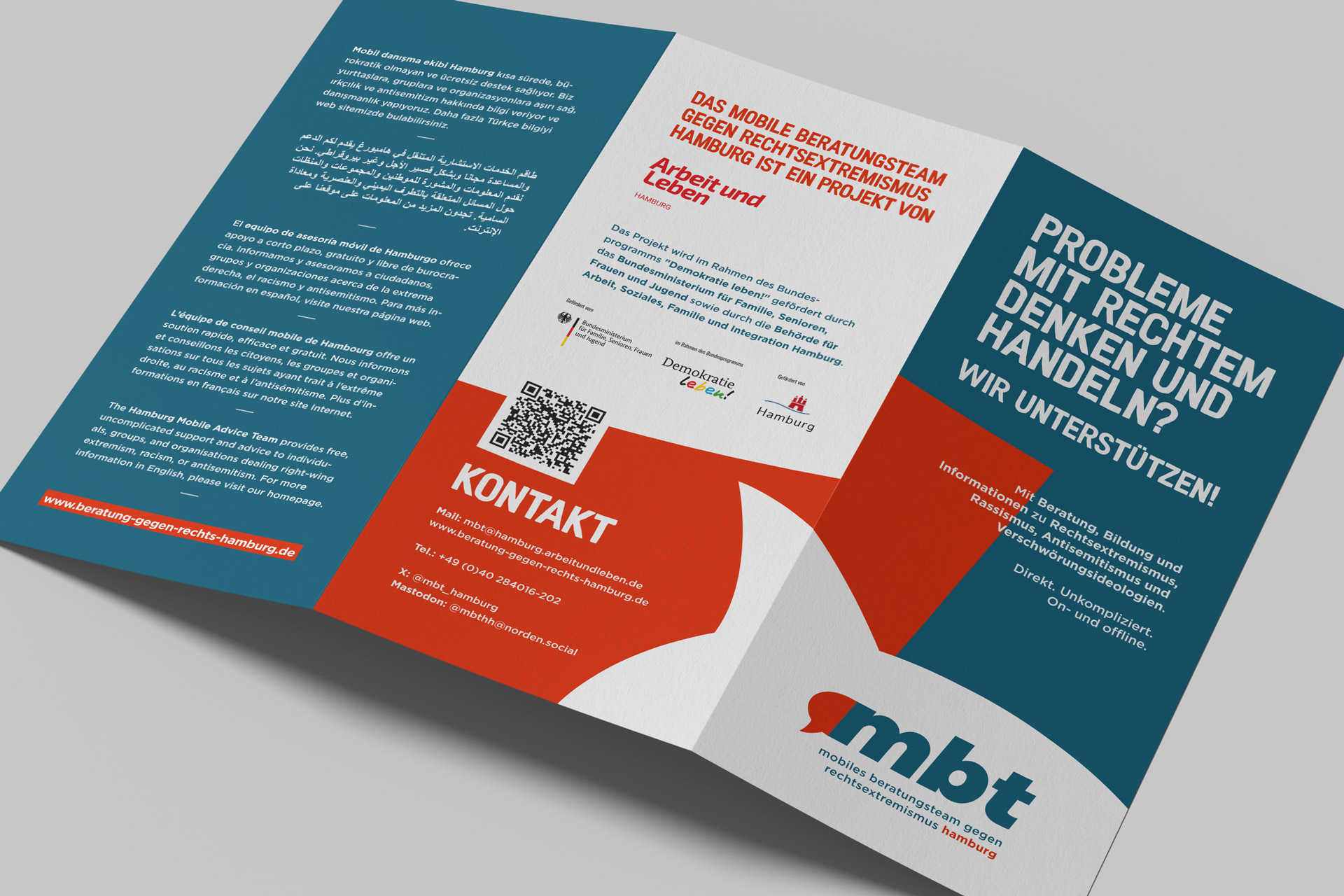 Ansicht eines Informationsflyers für die MBT